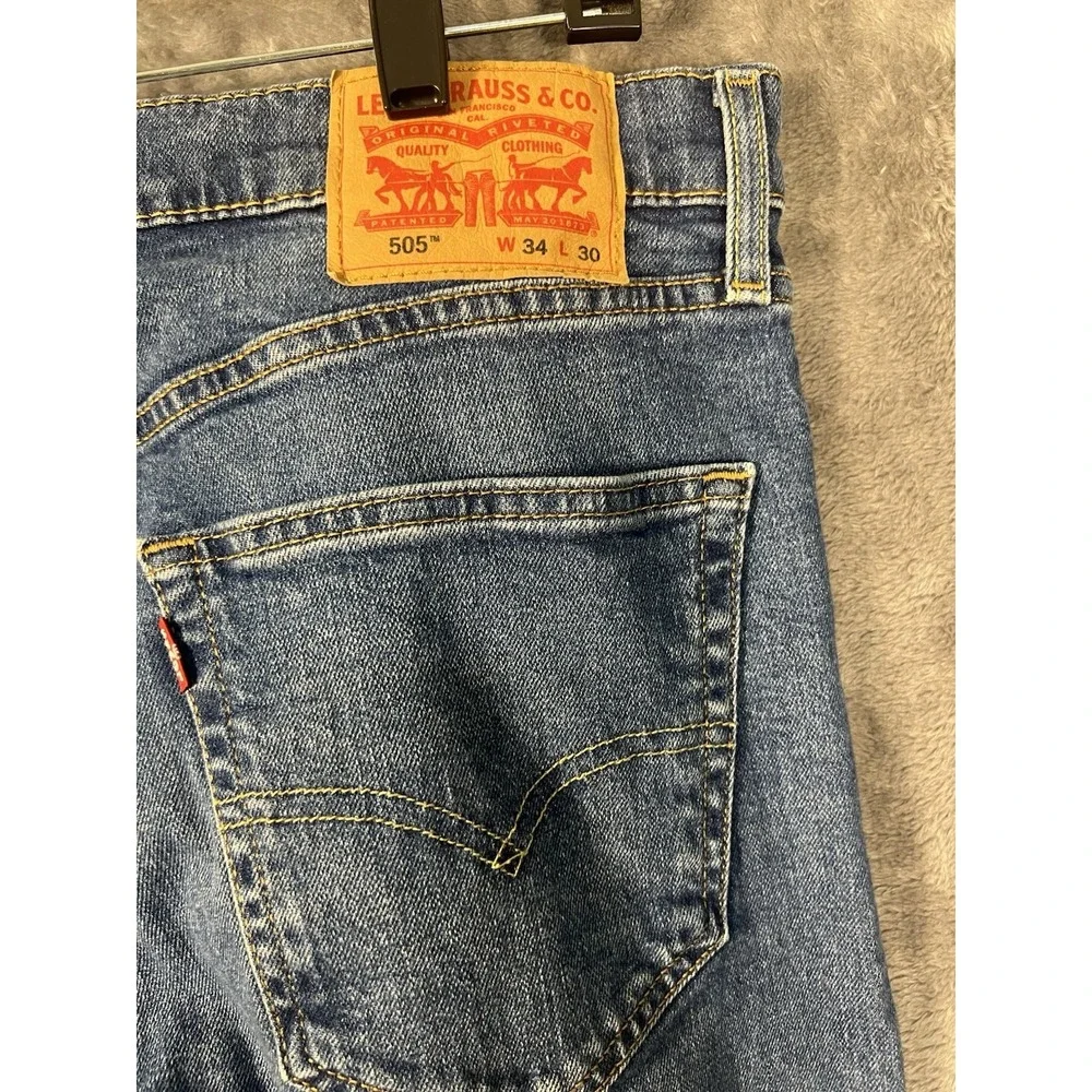 Levis 511 Slim Fit Mens Jeans 34x32 Medium Wash Blue Denim Stretch Pants